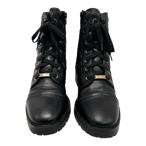 Nanette Lepore Idalia Black Quilted Combat Boots Lugg Sole Women’s 10 - Picture 3 of 14